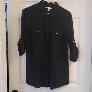 Banana Republic black safari top sz 10